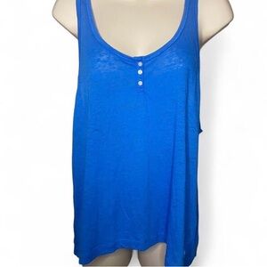 Abercrombie & Fitch Royal Blue Scoop Neck Tank with Button Placket